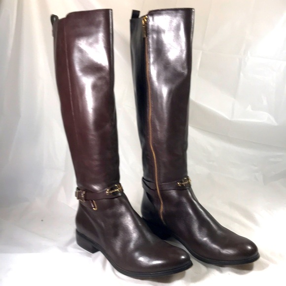 Michael Kors Arley Brown Riding Knee High Equestrian Style Chic Women’s Boots - Picture 2 of 10
